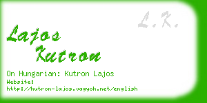 lajos kutron business card